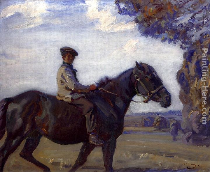 Sir Alfred James Munnings Riding Bareback